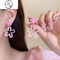 JiMi粉系大花朵2023新款镂空简约法式浪漫ins设计耳饰出游拍照女耳夹