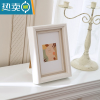 敬平法式简约创意相框摆台加洗照片婚纱照6 7 8 10寸装裱画框外框挂墙 米白色 小12寸放[挂摆两用20.3*30.3