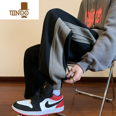 YANXU青少年裤子男款潮牌美式哈伦卫裤男士运动束脚休闲长裤