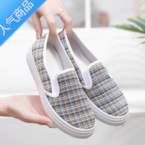 SUNTEK2022春秋新款老北京布鞋女帆布单鞋透气休闲运动鞋软底防滑妈妈鞋