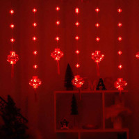 绵冠(MIANGUAN) 2024新年装饰品红灯笼过年小彩灯 10大灯笼+40小灯笼[横向3米-10挂]插电款8模式