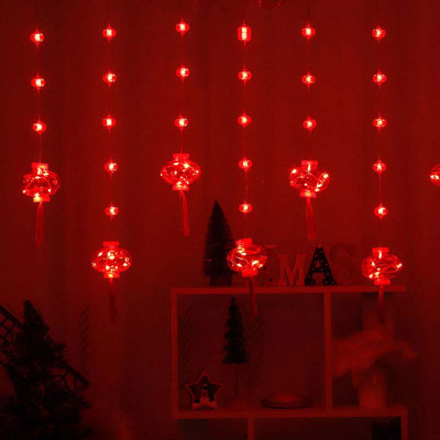 绵冠(MIANGUAN) 2024新年装饰品红灯笼过年小彩灯 10大灯笼+40小灯笼[横向3米-10挂]插电款8模式