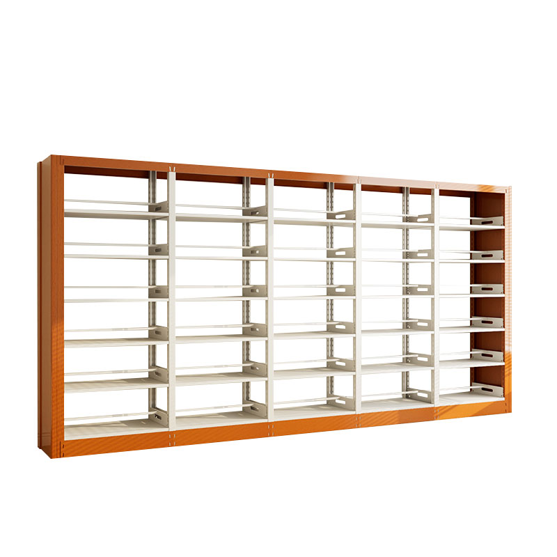 臻远 ZY4072635 钢制书架黄色转印图书馆书架资料架 双面6层一列五组 4600*450*2000mm