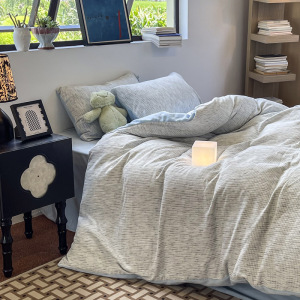 棉加绒华夫格棉加绒四件套秋冬保暖被套床单床笠款宿舍三件套