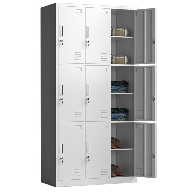 指臣钢制衣柜9门带隔板个