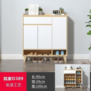 森美人鞋柜现代简约家用大容量口入户进鞋柜实木玄关柜经济型厅柜