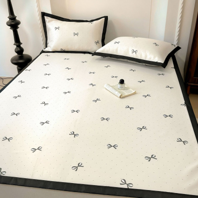 夏季凉感冰藤席三件套冰丝凉席宿舍床单人空调软席夏凉垫子可机洗