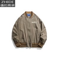SUNTEK春秋日系夹克外套男士潮牌胖子加肥加大码男装棒球服宽松休闲上衣夹克
