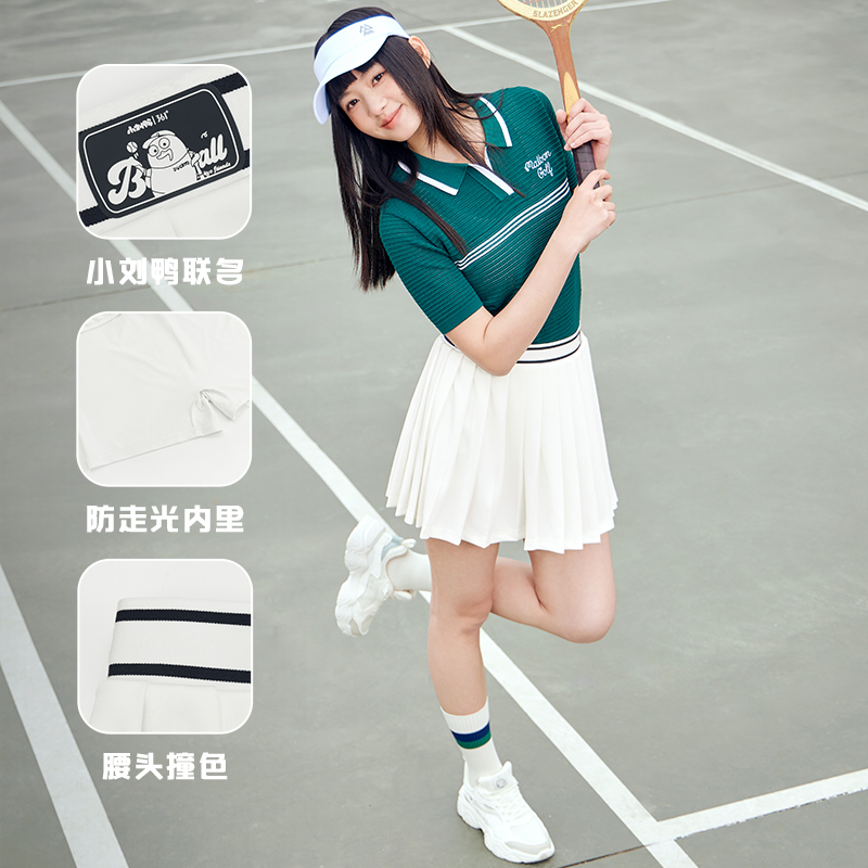 小刘鸭联名丨361°运动短裙夏季宽松透气褶皱裙运动网球裙女裙
