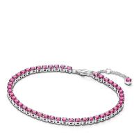 Pandora 闪耀粉钻网球手链银女士手链配饰精致礼品