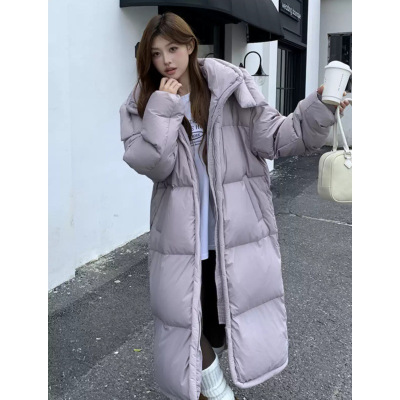冬季泡芙柔软棉服女年新款中长款过膝大被子宽松加厚保暖外套