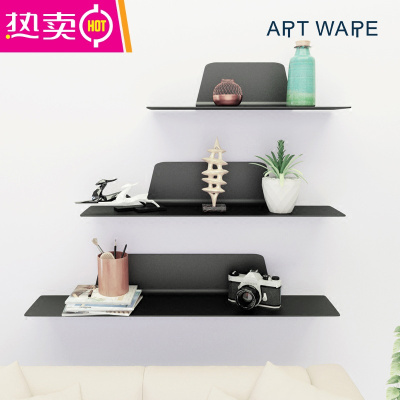 ins墙上铁艺置物架一字隔板墙壁书架搁板客厅装饰架壁挂展示层架FENGHOU组合A