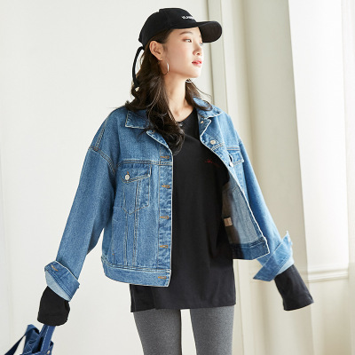 2018春装新款牛仔外套女宽松bf落肩韩版学院风牛仔衣夹克CYLLSD