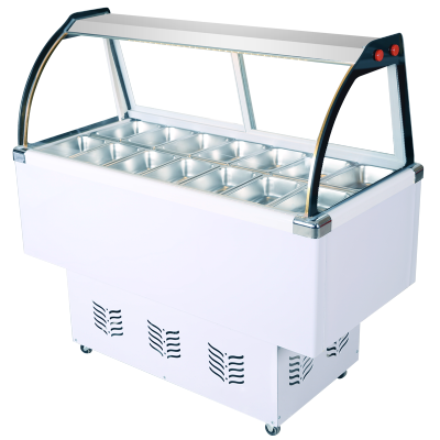 昌禾冰粥柜水果捞冰粉冷藏展示柜冰柜四果汤清补凉保鲜柜冷锅串串柜商用冰粥摆摊车冰粉冷藏柜1.6米白色经济款18盒-