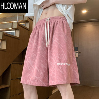 HLCOMAN沙滩裤男夏季薄款花短裤居家宽松睡裤五分大裤衩潮牌美式休闲裤子