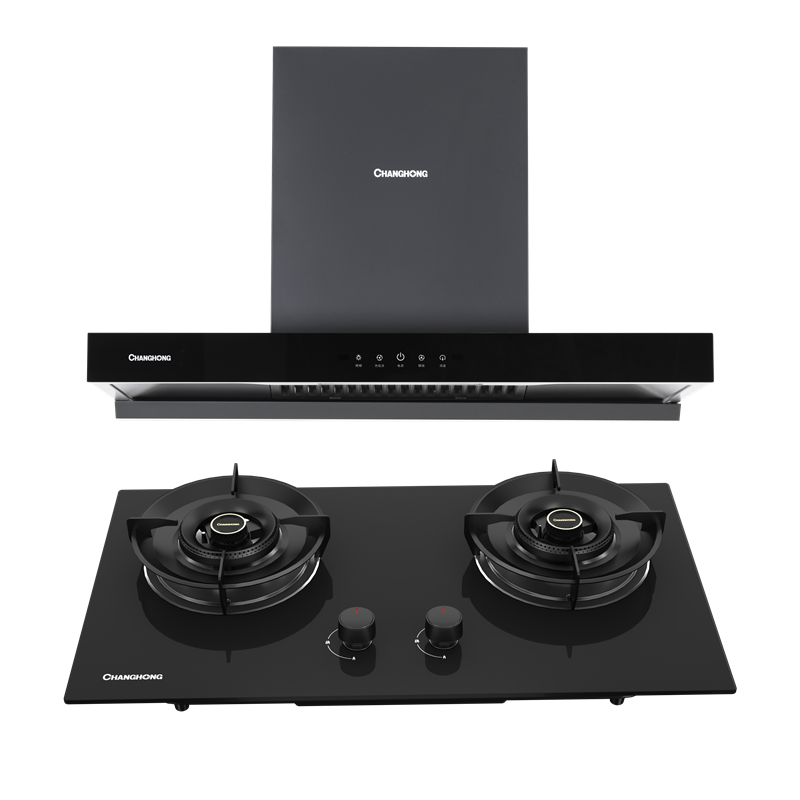 (不含安装)长虹 20m³大吸力挥手智控 E255欧式烟机+5.2kW猛火 一级能效 聚能炉架 B238S天然气灶具套装