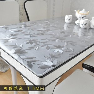 权夫人加厚pvc餐桌布防水防油高温免洗茶几垫塑料桌布透明磨砂水晶板