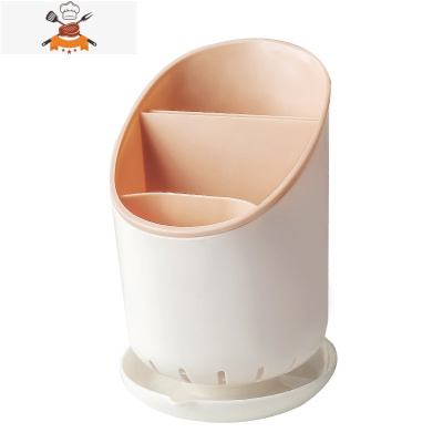 沥水筷子架笼置物架多功能厨房餐具收纳架刀架筷子筒家用 敬平 浅粉餐具架