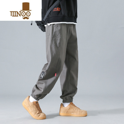 YANXU束脚工装裤男款夏季宽松休闲裤子美式大码薄款秋季长裤男生运动裤