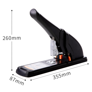 得力(deli) 210页省力重型大订书机/订书器 大号加厚重型订书机 适配23/6~23/24订书钉办公 黑色0385