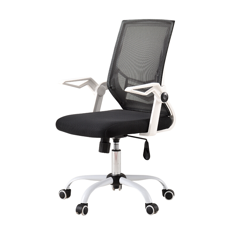 全简电脑椅办公转椅职员会议椅家用柔韧透气升降椅子白色