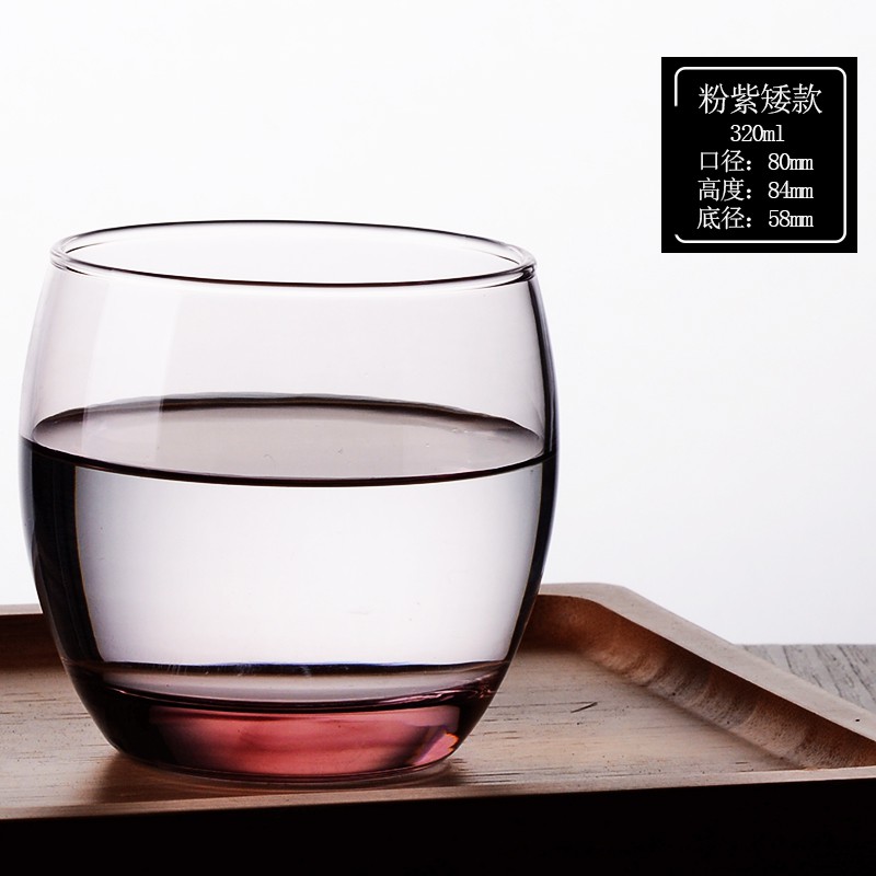酒店宾馆用漱口杯情侣创意北欧玻璃刷牙杯ins风网红款简约洗漱杯 三维工匠 320冰粉(矮款)