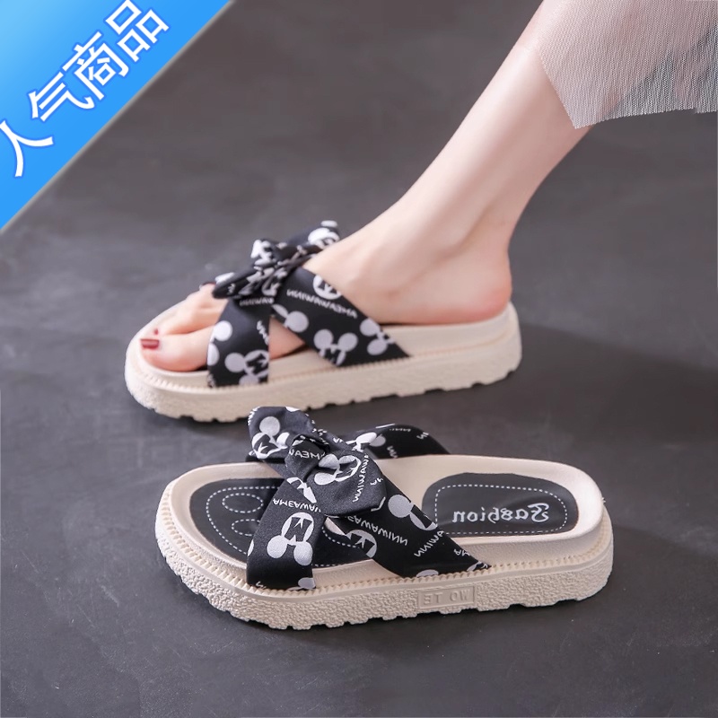 SUNTEK两穿厚底凉鞋女夏外穿2023年新款仙女配裙子凉拖鞋沙滩罗马一字拖