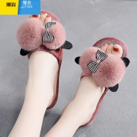 聚范新款可爱亚麻拖鞋女夏季家居室内防滑四季家用厚底凉拖棉麻