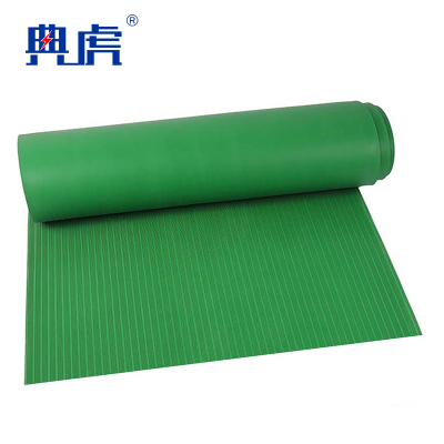 典虎 绝缘橡胶板 绿色条纹3mm*1m*5m 卷
