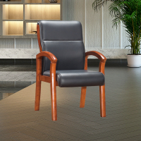 优百丽 SH-350 橡胶木椅 办公家具 办公椅 皮艺老板椅 实木四脚椅 电脑椅会议椅 皮料色彩可定制