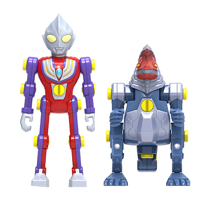 灵动创想奥特英雄超拼装宇宙变身超人迪迦奥特曼（复合型）VS哥尔赞ATM1008