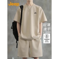 Jeep吉普重磅运动套装男士短袖短裤搭配2025年夏季薄款两件套男装