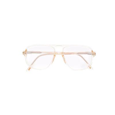 汤姆福特(Tom Ford)米色方框平光太阳镜醋酸纤维细款镜腿时尚百搭 白色