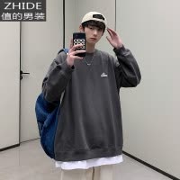 SUNTEK卫衣男hiphop炸街潮牌盐系叠穿设计感上衣oversize痞帅假两件外套卫衣