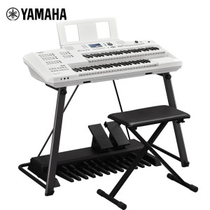 雅马哈(YAMAHA)电子琴ELA-1便携式中文儿童初学电子键盘 双排键+脚键盘+琴架琴凳 ELA-1双排键+脚键盘+琴架琴凳