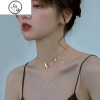 耳链连体项链ins简约耳环项链一体式仙女锁骨链闪亮颈链仙 JiMi