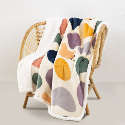 雅鹿多功能羊羔绒披肩毯YLZZLY31 规格100*140cm