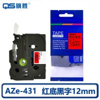 旗胜 标签色带 红底黑字 12mm AZe-431 个