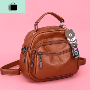 小背包女2020秋冬新款简u皮女士斜跨单肩百搭多功能双肩包女包NEW LAKE