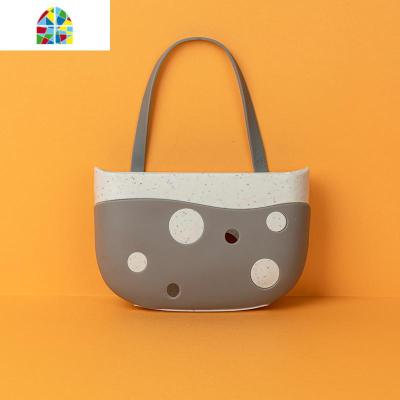 厨房水沥水篮塑料创意可挂式过滤筐洗碗菜盆厨具收纳置物架挂篮 FENGHOU 灰色洗菜篮洗菜篮