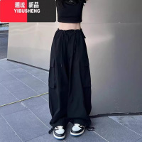 YIBUSHENG美式白色阔腿高腰百搭工装直筒休闲裤女季设计感修身显瘦长裤子