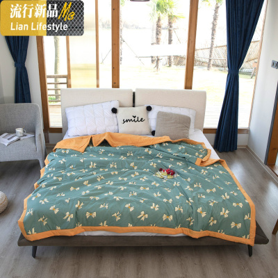 夏季小清新空调被可水洗夏凉被学生宿舍夏被双人家用1.8m午睡盖被 三维工匠被子