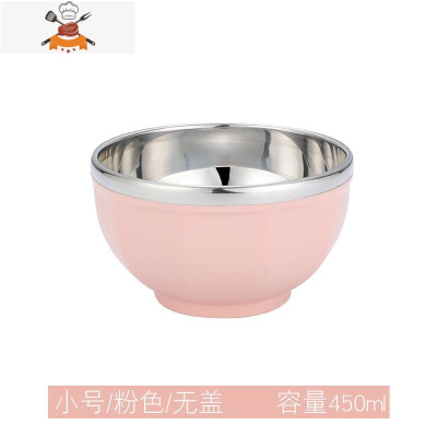 304不锈钢米饭碗 欧式儿童学生成人双层隔热防摔防烫碗家用喝汤碗 敬平