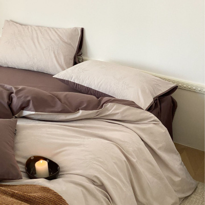 色织大提花加厚磨毛四件套100S高支长绒棉感秋冬保暖床品