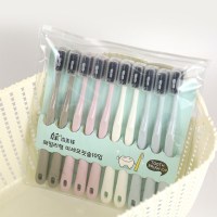 健牌10支装细丝软毛马卡龙牙刷小宽头日韩风家用男女情侣家庭装