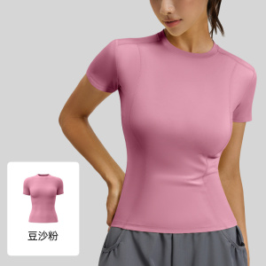 蜜桃基础健身短袖透气紧身运动上衣女跑步训练瑜伽服