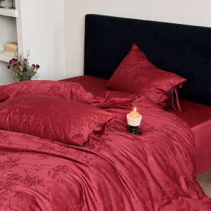 一眼万年的感!100支长绒棉提花四件套纯棉床单被套4件套