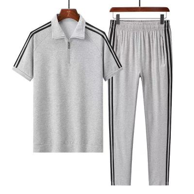 惠铁运动男女短袖T长裤两件套 polo 套