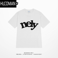 HLCOMANNELY学院风logo字母设计感T恤短袖男女夏精梳情侣半袖
