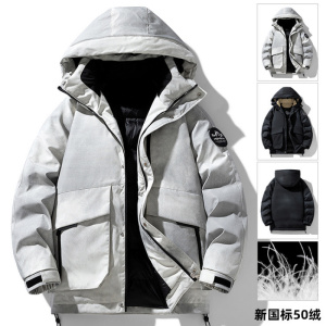 户外冲锋衣男女同款冬季羽绒服加厚保暖情侣防风连帽宽松潮牌男装